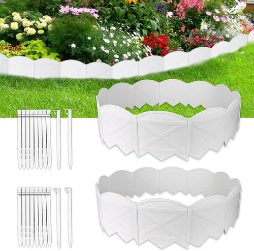 40Ft Edging for Landscaping 6 Inch Tall Garden Edging with 40Pcs Anchoring Stakes, 40Pcs White Garden Edging Border Landscape Edging Flower Bed Edging Borders