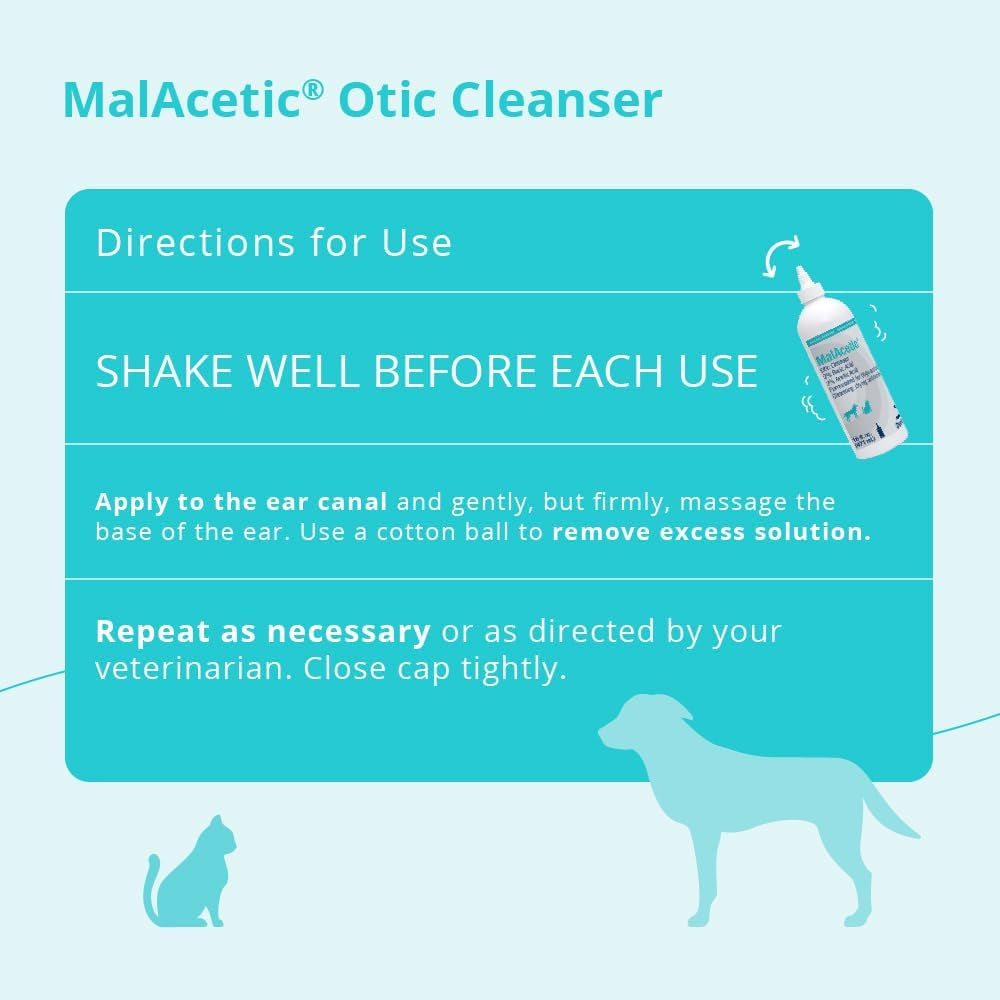 ® Otic Cleanser for Dogs and Cats, 16 Fl Oz | Cleansing, Drying; 2% Boric Acid; 2% Acetic Acid; Packaging May Vary