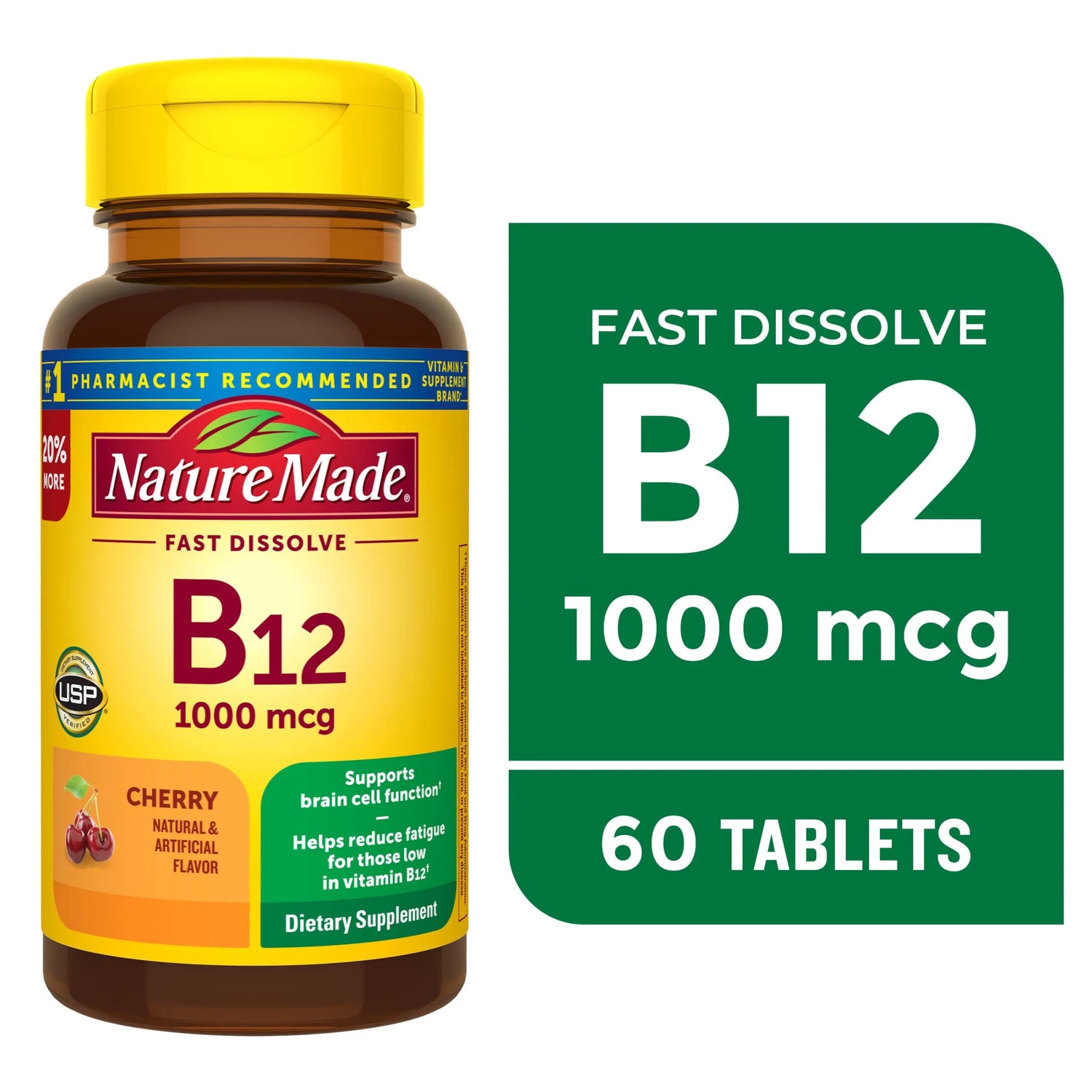 Vitamin B12 Sublingual 1000 Mcg Sugar Free Fast Dissolve Tablets, 60 Count