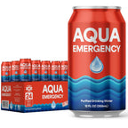 Drinking Canned Water- (24 Cans) 12 Fl Oz (50 Years) Shelf Life for Everyday Hydration, Emergency, Survival Use-Purified via Reverse Osmosis | Plant-Based, BPA Free, Eco-Friendly Packaging, Made in USA-1 Case