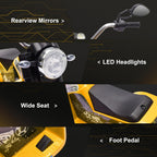 Electric Motorcycle for Kids 6V Ride-On 3-Wheels 18-36 M Yellow | Battery Powered, Dirt Bike, Motorbike, Horn, Headlights, Realistic Sounds Speed