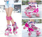 Adjustable Roller Skates for Girls and Women, All 8 Wheels of Girl'S Skates Shine, Safe and Fun Illuminating for Kids