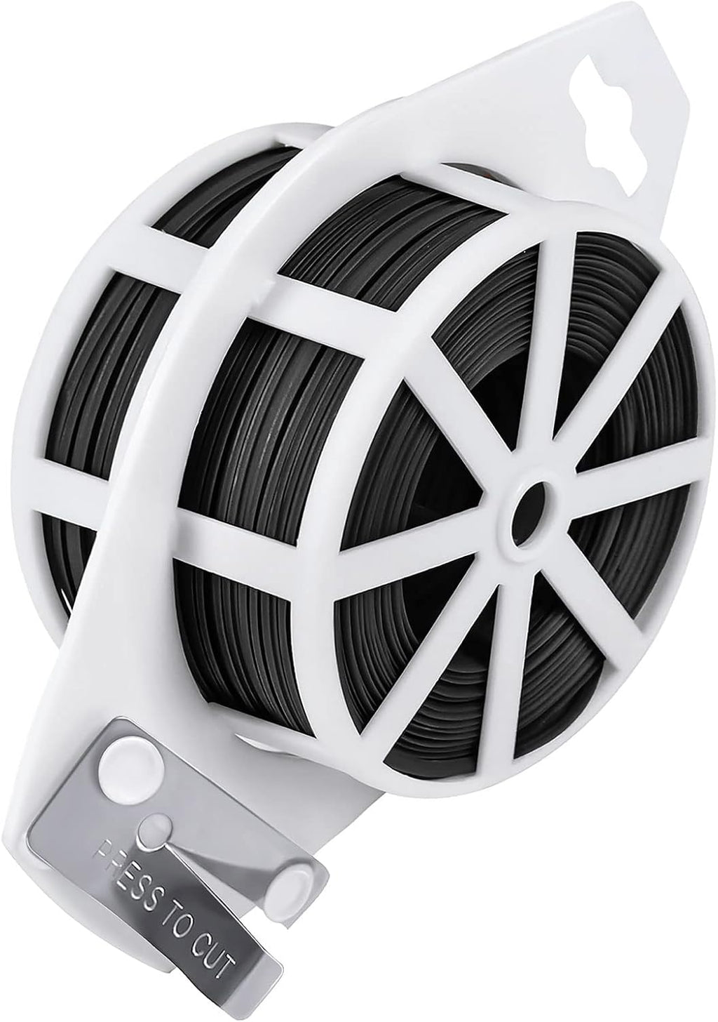 328 Feet Garden Plant Twist Tie with Cutter for Gardening, Home, Office (Black) | Garden Ties, Cut Custom Lengths, Easy to Bend and Wrap, Plastic Coated Wire for Supporting Tomatoes and Training Plants