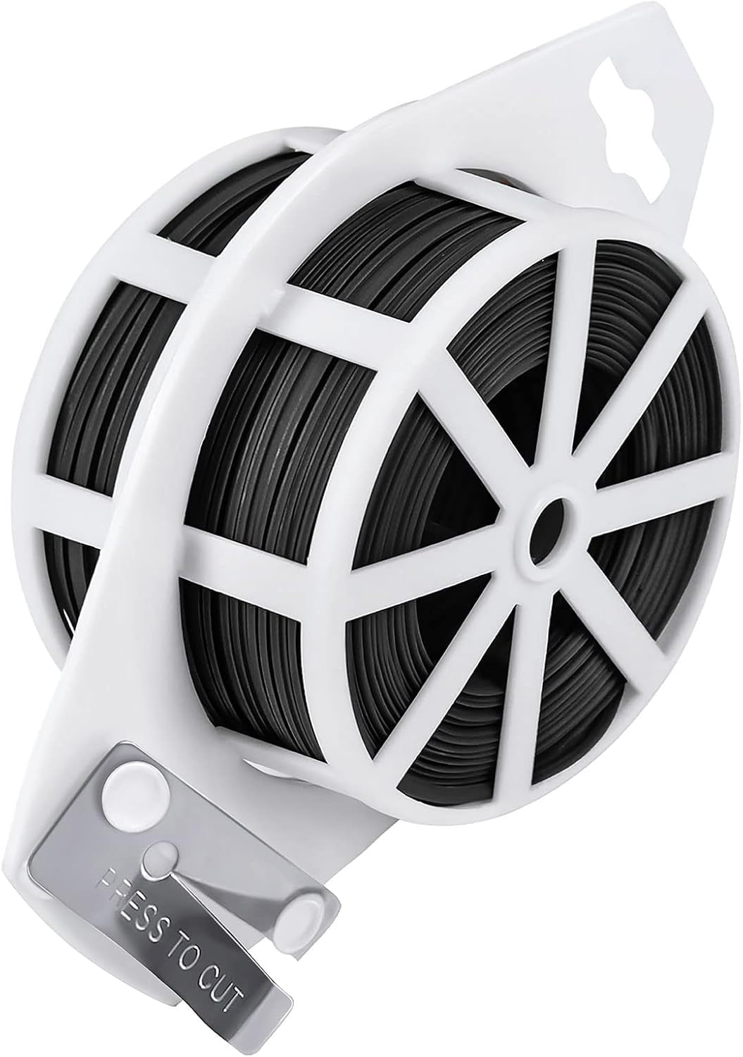 328 Feet Garden Plant Twist Tie with Cutter for Gardening, Home, Office (Black) | Garden Ties, Cut Custom Lengths, Easy to Bend and Wrap, Plastic Coated Wire for Supporting Tomatoes and Training Plants