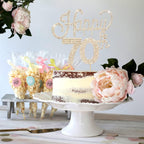 Happy 70Th Birthday Gold Rhinestone Cake Topper - Cheers to 70Th Birthday Seventy Years Old Anniversary Party Cake Centerpieces Topper Decorations Gift Sign.