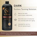 Premium Spray Tan Solution Dark 34 Fl Oz | Professional Sunless Tanning Formula for Deep Natural Bronze, Streak-Free, Fast-Drying, Long-Lasting Sunless Color