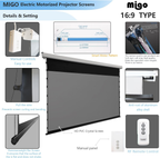 150 Inch Pull down Electric Projector Screen, Grey Crystal 2.0 Gain Partial Ambient Light 4K Tab-Tension Projector Screen Wall & Ceiling Mount for Short Throw Projector Movie Home Theater Cinema