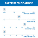 20 Lb., Premium Multipurpose Copy Paper, 8.5" X 11", 5 Ream, White - 105910C