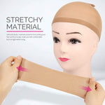 4 Pieces Light Brown Stocking Wig Caps Stretchy Nylon Wig Caps for Women