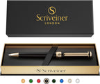 Black Lacquer Ballpoint Pen -Stunning Luxury Pen, Real Gold Plating, Schmidt Black Refill, Best Gift Set for Men & Women, Professional Executive Office, Nice Fancy Designer Pens