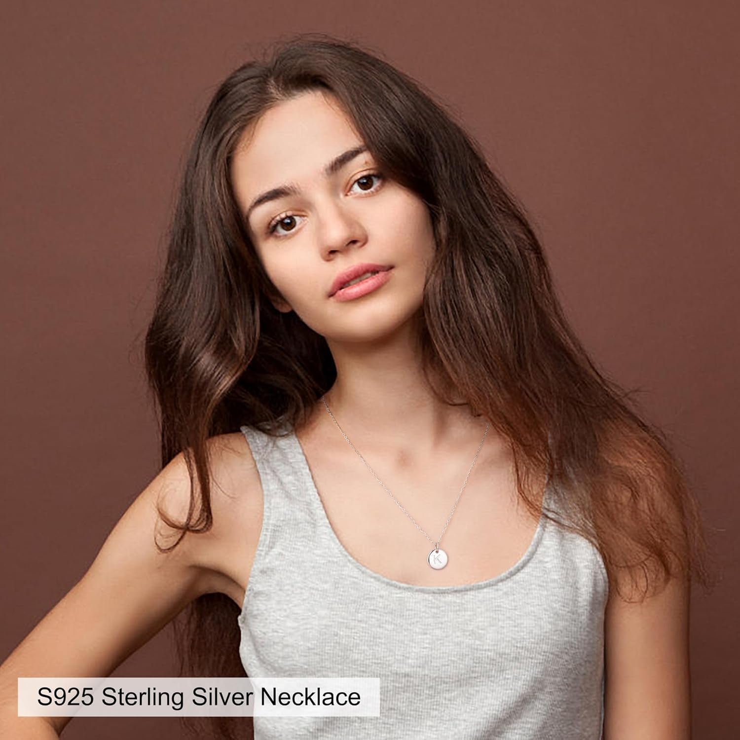 Disc Initial Necklaces for Girls Jewelry - Birthday Gifts for Girls | 14K Gold Plated/14K Rose Gold Plated/S925 Sterling Silver Disc Initial Necklaces for Girls, Jewelry for Kids Birthday Gifts