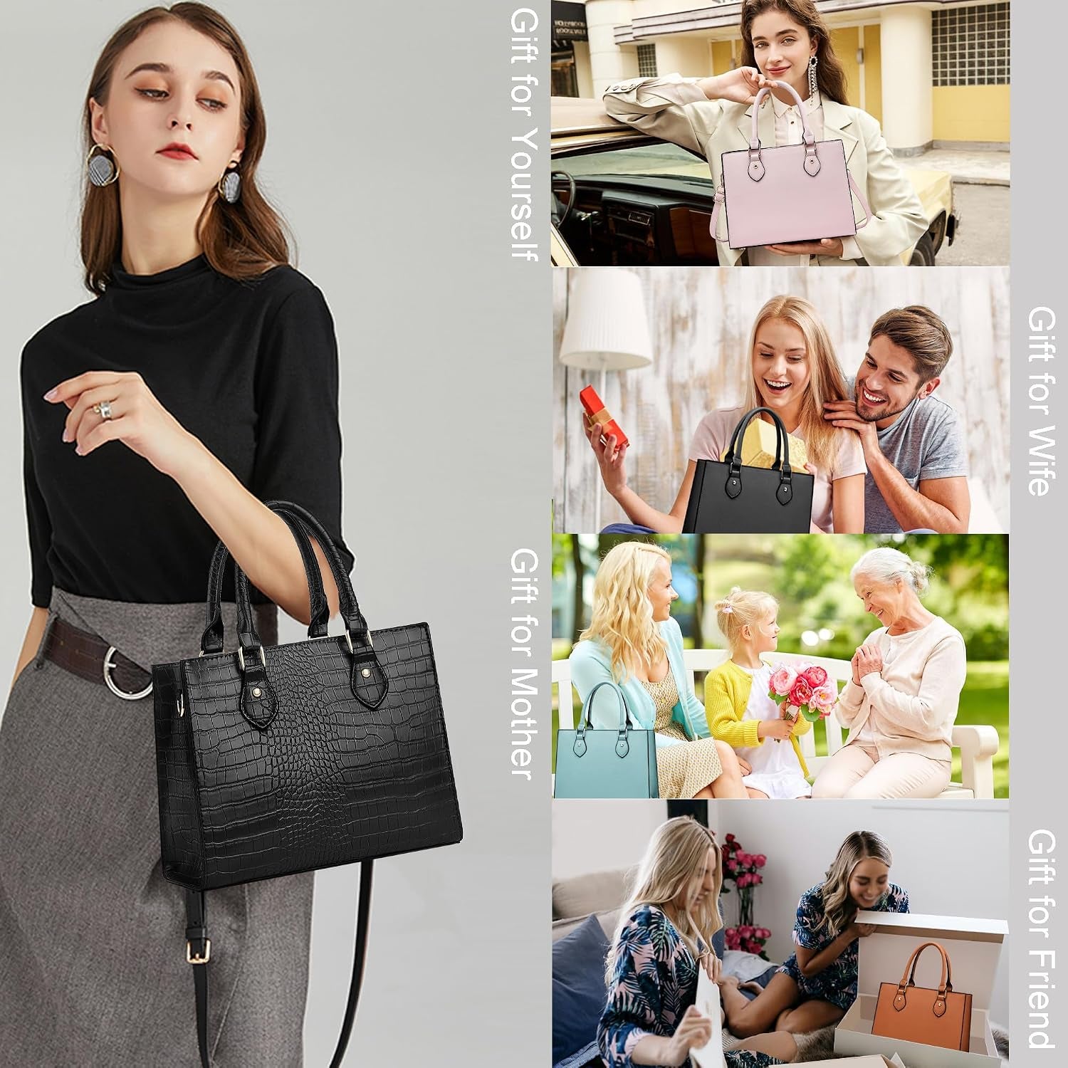 Crossbody Purses and Handbags for Women PU Leather Tote Top Handle Satchel Shoulder Bags