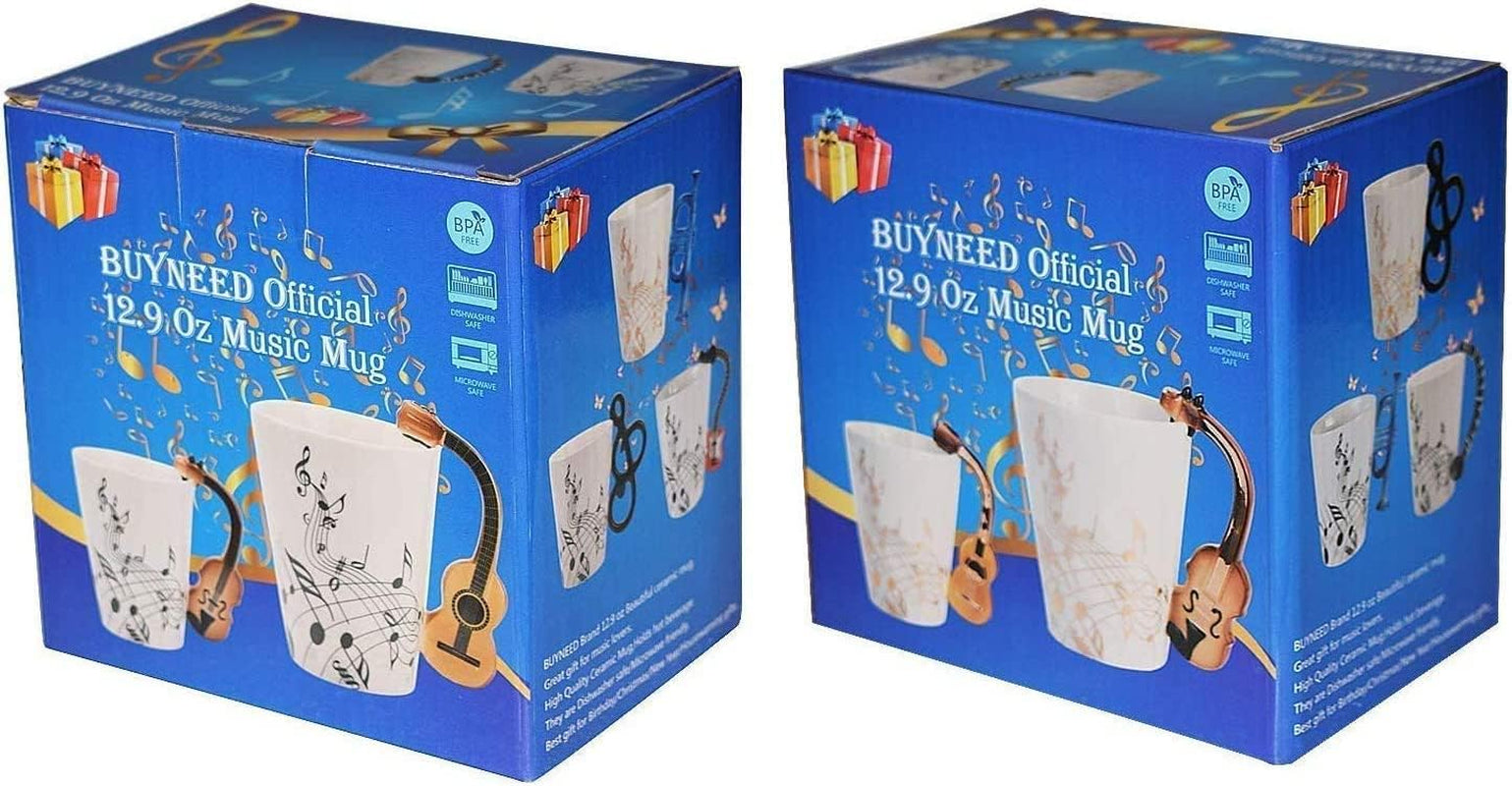 Guitar Novelty Mug Unique Musical Gift Coffee Cup with Guitar Handle Design,Great Gifts for Music Lovers&Guitar Payer,Holidays,Fathers Day,Men,Woman,Teachers