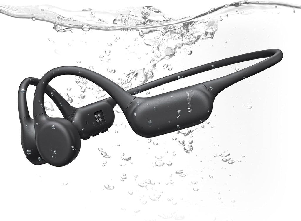 Bone Conduction Headphones, IPX8 Waterproof Swimming Headphones | Open Ear Earbuds with 32GB Memory, Switch to MP3 Mode Underwater, AI Music Generation, 8H Playtime Bluetooth 6.0 for Running
