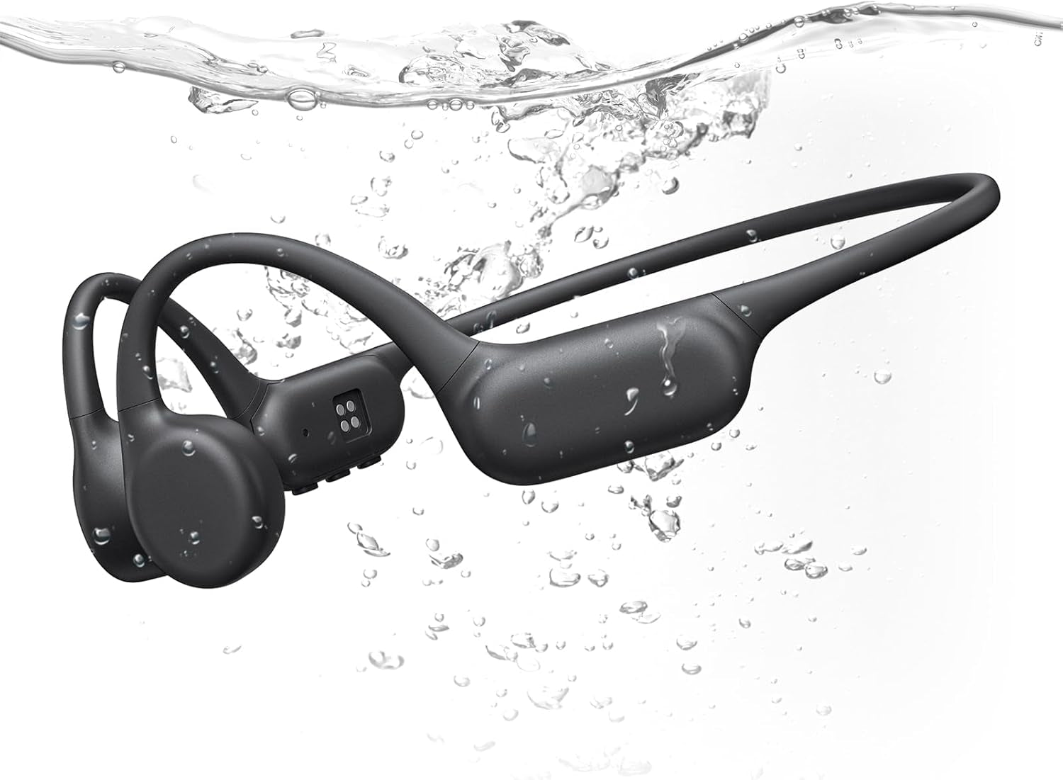 Bone Conduction Headphones, IPX8 Waterproof Swimming Headphones | Open Ear Earbuds with 32GB Memory, Switch to MP3 Mode Underwater, AI Music Generation, 8H Playtime Bluetooth 6.0 for Running