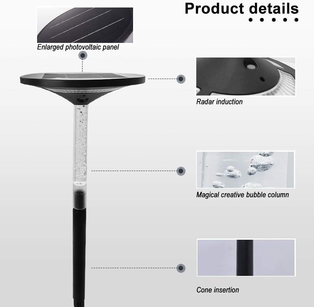 LED Garden Solar Pathway Lights，Outdoor Motion Sensor Landscape Lights for Garden Lighting, IP65 Waterproof Solar Spotlight for Yard