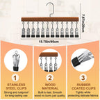 Closet Organizer with 10 Clips,Space Saving Hanging Closet Organizer,360° Rotating Metal S with Silicone Lining,Hanging Rack for Clothes, Socks, Hats (12 Clips, 1PCS)