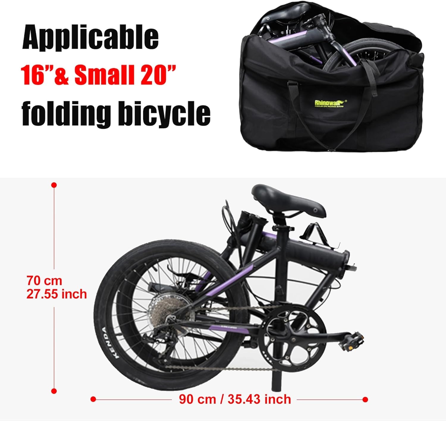 20/26Inch Folding Bike Bag Waterproof Biycle Travel Case Carrying Case Outdoors Bike Transport Bag for Car Train Air Travel