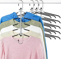 Clothes Hangers Space Saving Shirt Hangers,  Non Slip PVC Coating Multi Blouse Hangers Shirt Organizer for Closet Organizers and Storage for T Shirt Sweater Hoodie Coat Dress Black 4 Pack