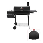 30" Barrel Charcoal Grill with Smoker, Side Table and Cover