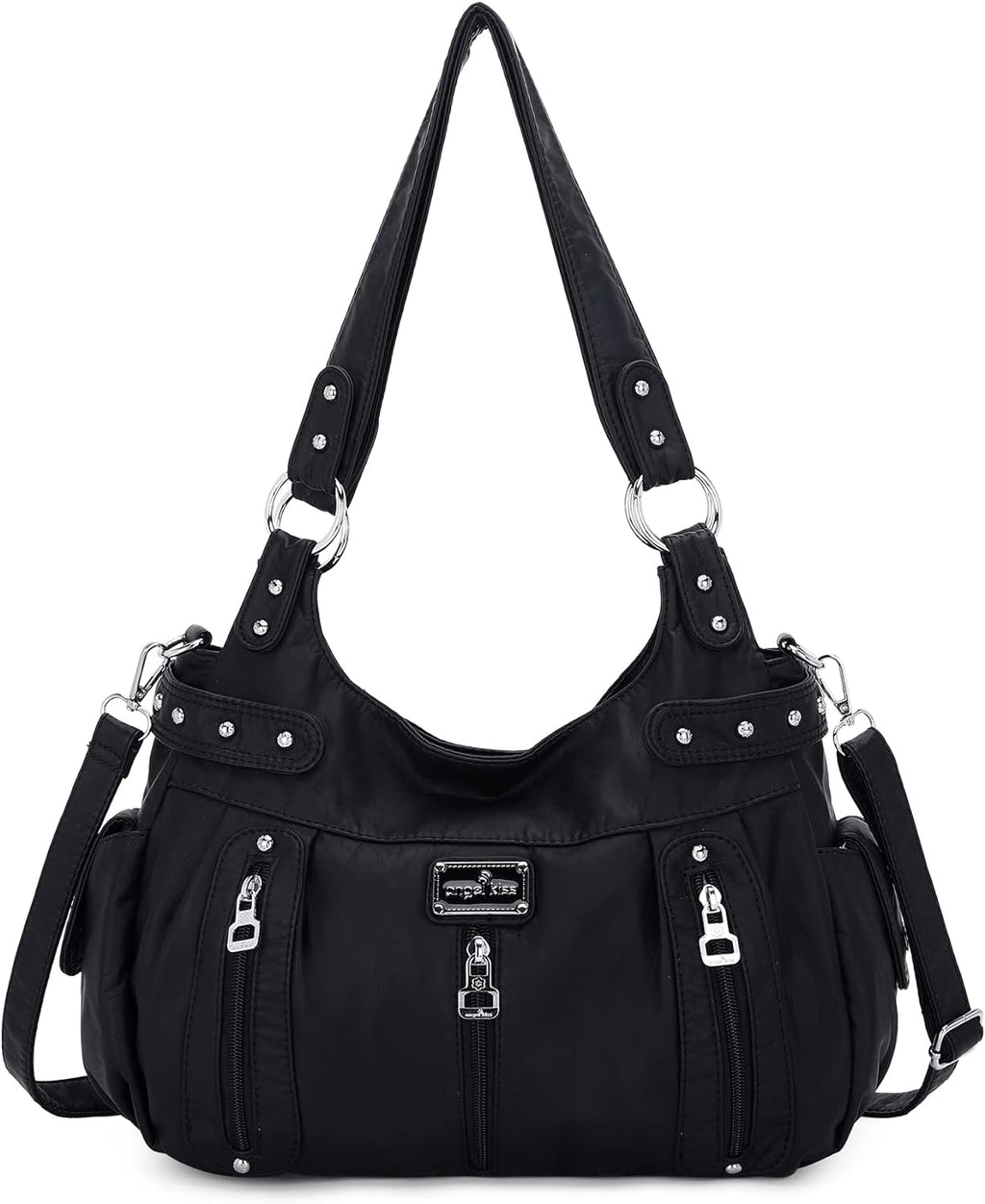 Large Purses and Handbags for Women Washed Faux Leather Crossbody Hobo Satchel Shoulder Handbag Tote Purse