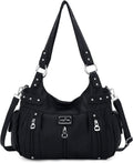 Large Purses and Handbags for Women Washed Faux Leather Crossbody Hobo Satchel Shoulder Handbag Tote Purse