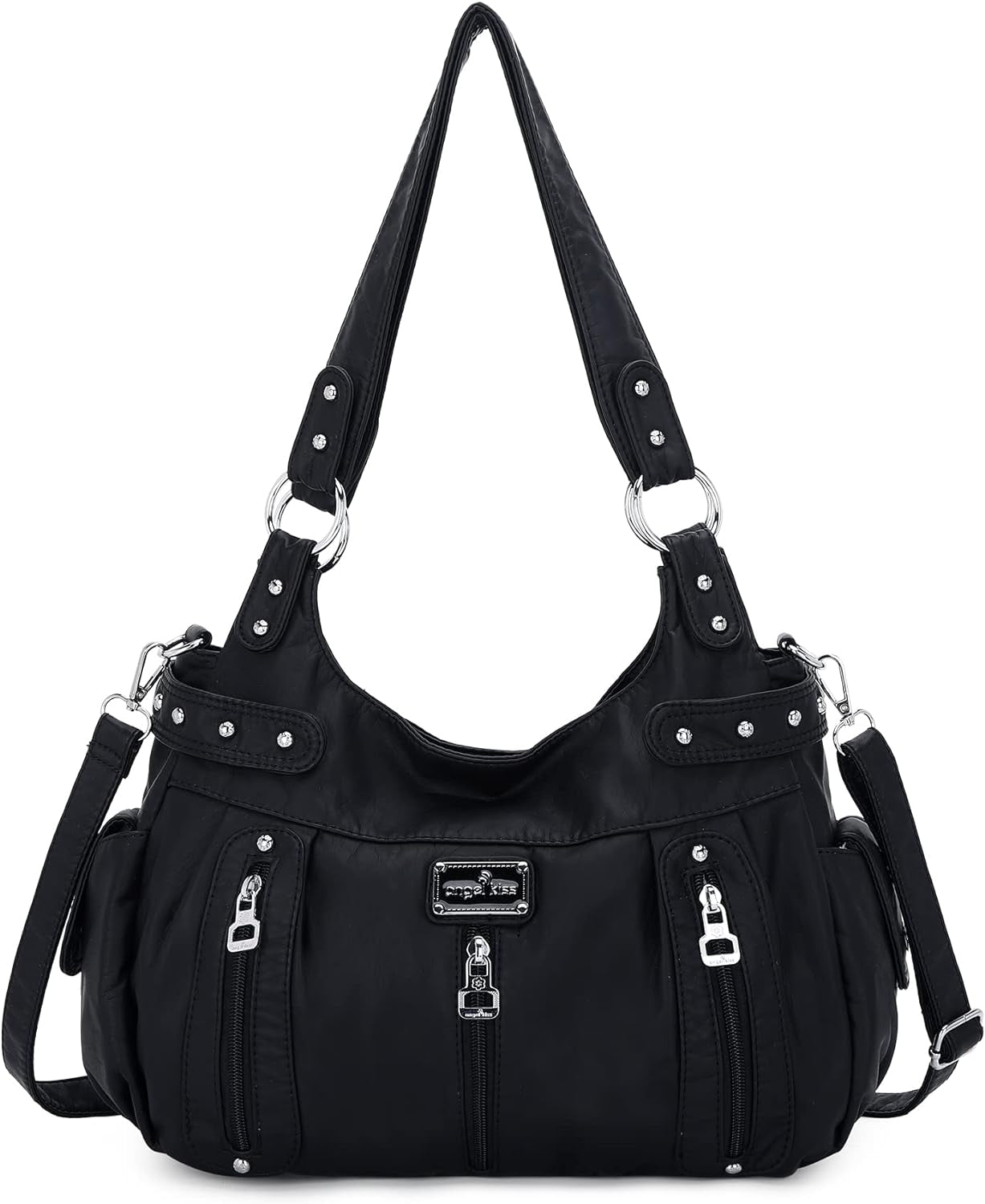 Large Purses and Handbags for Women Washed Faux Leather Crossbody Hobo Satchel Shoulder Handbag Tote Purse