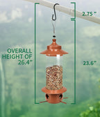 Squirrel Proof Bird Feeders for Outdoor: 4.8LB Large Capacity Hanging Bird Feeder, Weight-Activated Mechanism Wild Bird Feeders, Chew-Proof Metal Birdfeeder for Finch Cardinal Chickadee