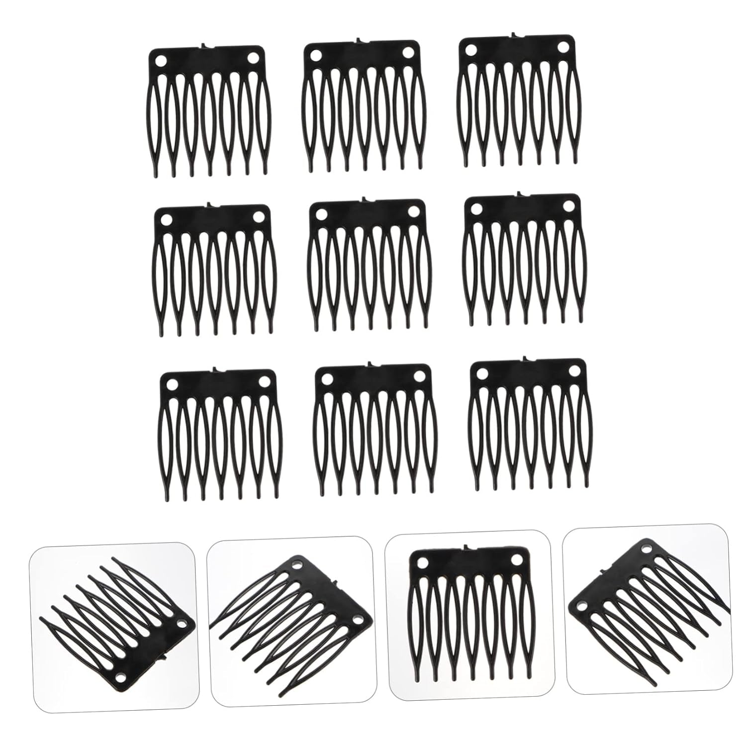 Wig Net Cap Clip Comb Plastic Hair Clips for Wigs 7-Tooth Secure Fixing Accessories with Wig Caps Clips for Comfortable Styling