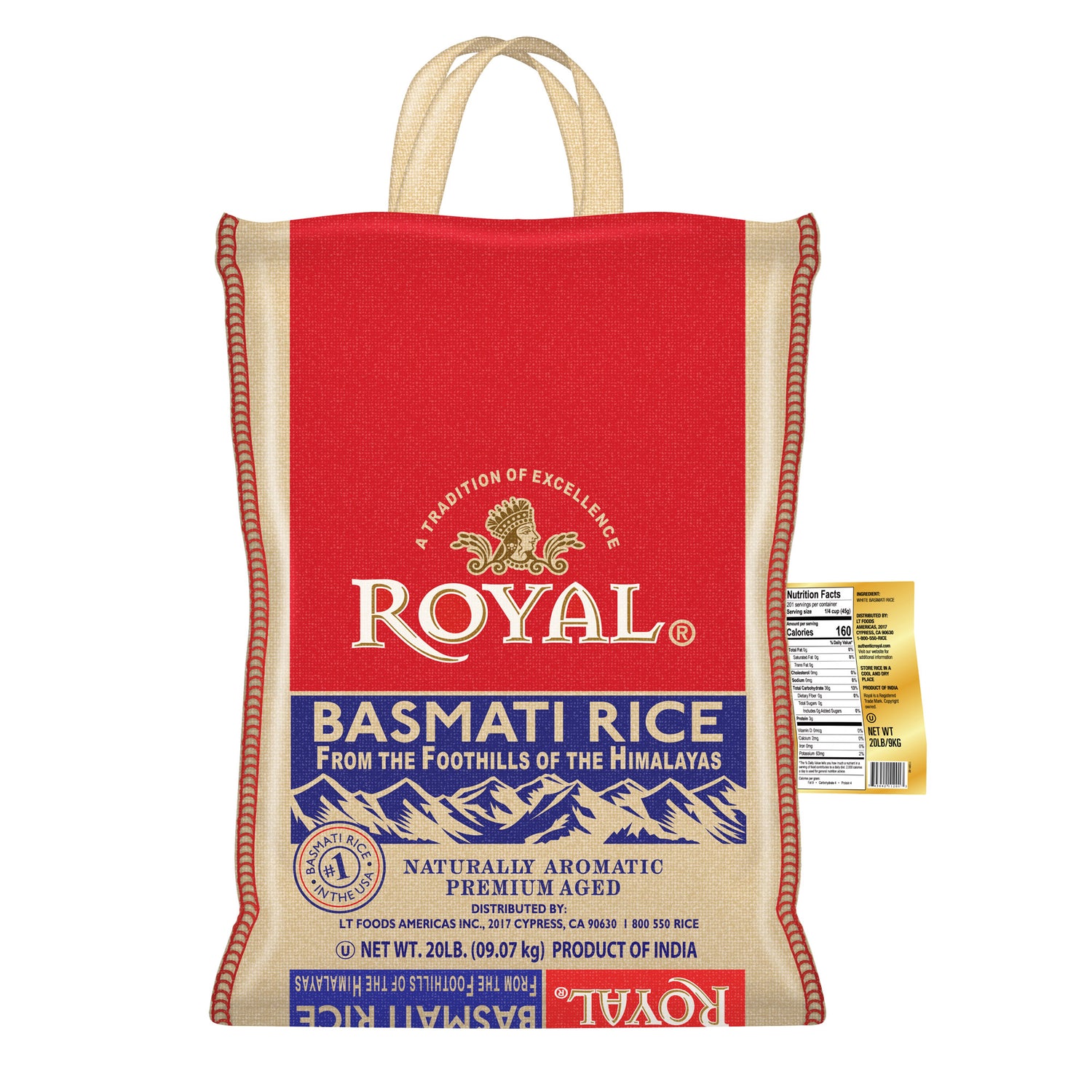 , Basmati Rice, 20 Lbs