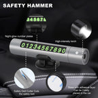 Upgraded 2026 Safe Hammer Glass Breaker Flashlight Car Parking Card, Seatbelt Cutter Window Breaker Emergency Escape Tool Glass Breaker Emergency Seat Belt Cutter (3 Pack (Blue, Red & Gray))