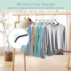 Clothes Hangers Space Saving Shirt Hangers,  Non Slip PVC Coating Multi Blouse Hangers Shirt Organizer for Closet Organizers and Storage for T Shirt Sweater Hoodie Coat Dress Black 4 Pack