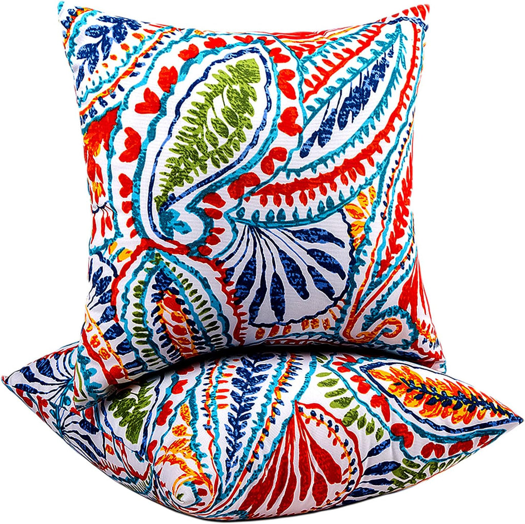 Outdoor Throw Pillows Decorative Outdoor Accent Pillows with Insert | Outdoor Throw Pillows Patio Pillows with Inserts Square Decorative Pillows for Patio Furniture