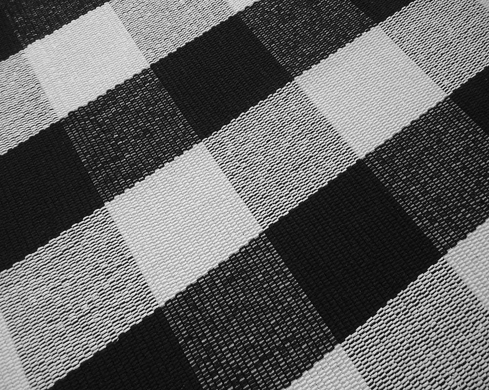 Buffalo Check Rug 3' X 5' - Retro Farmhouse Lattice Area Rugs - Black and White Checkered Plaid Rug for Front Porch/Kitchen/Bedroom, 35.4" X 59"