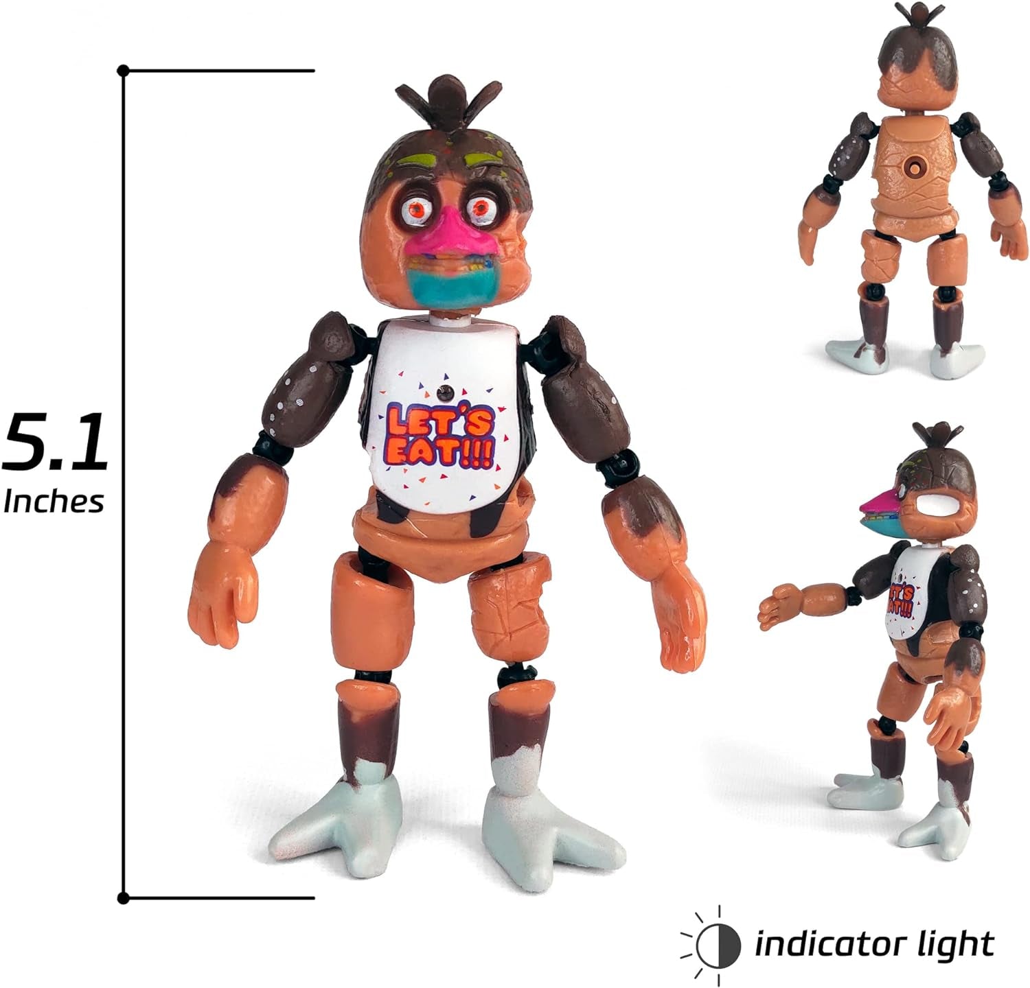 Inspired by Five Nights at Freddys | Chocolate | Freddy'S Action Figures Toys (FNAF) Set of 6 Pcs [Rockstar & Chocolate Freddy, Bonnie, Chica, Easter, Freddy Frostbear]