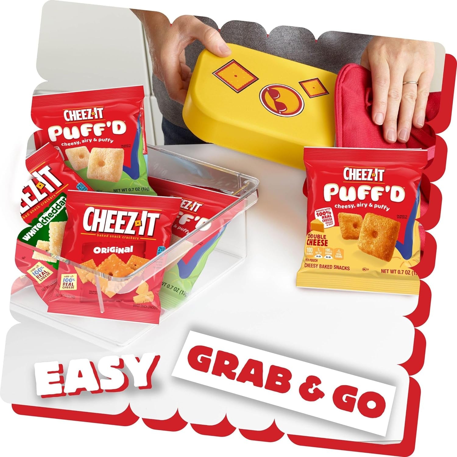 Cheese Crackers, Baked Snack Crackers, Lunch Snacks, Variety Pack (40 Pouches)