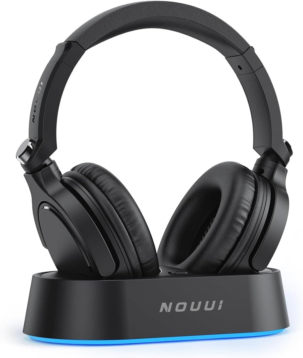 Wireless Headphones for TV Watching, TV Headphones Wireless for Seniors with Transmitter Charging Base, over Ear Bluetooth Headset No Audio Delay, Hifi Stereo, 65H Playtime, Gifts for Parents/Elderly