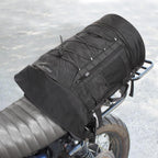 Motorcycle Sissy Bar Backrest Bag Travel Luggage Bag, Large Capacity Duffle Bags Expandable 30L-48L, Motorcycle Gear Tail Bags with Rain Cover&Shoulder Strap, Black