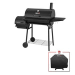 30" Barrel Charcoal Grill with Smoker, Side Table and Cover