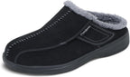Asheville Orthopedic Men House Slippers | Hands Free, Adjustable, Slip-On Faux Fur Supportive House Shoes with Arch Support, Comfortable Cushioning, Wide Toe Box