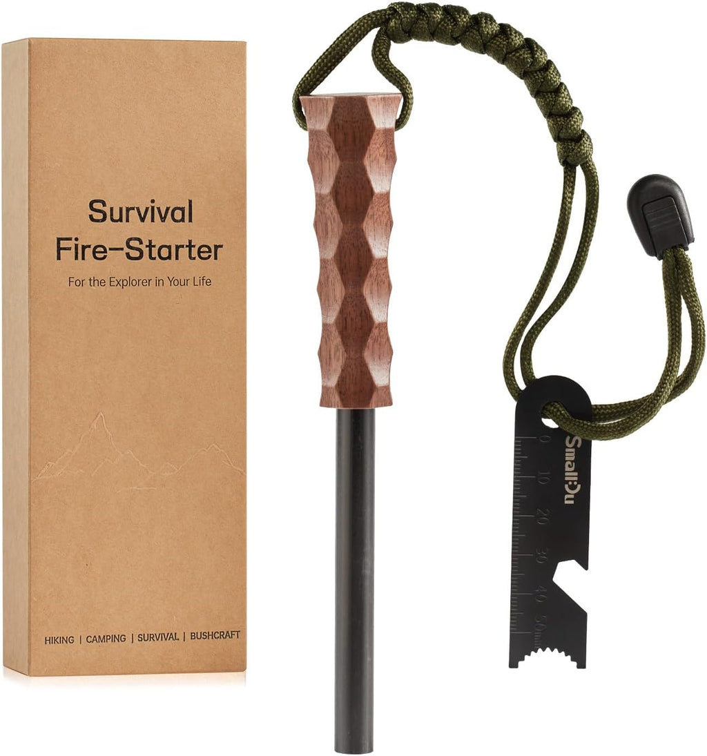 Ferro Rod Fire Starter, Survival Flint and Steel Fire Starter Kit for Hiking, Bushcraft,Camping Essentials Gear, Emergency Supplies - Ideal Gift for Explorers
