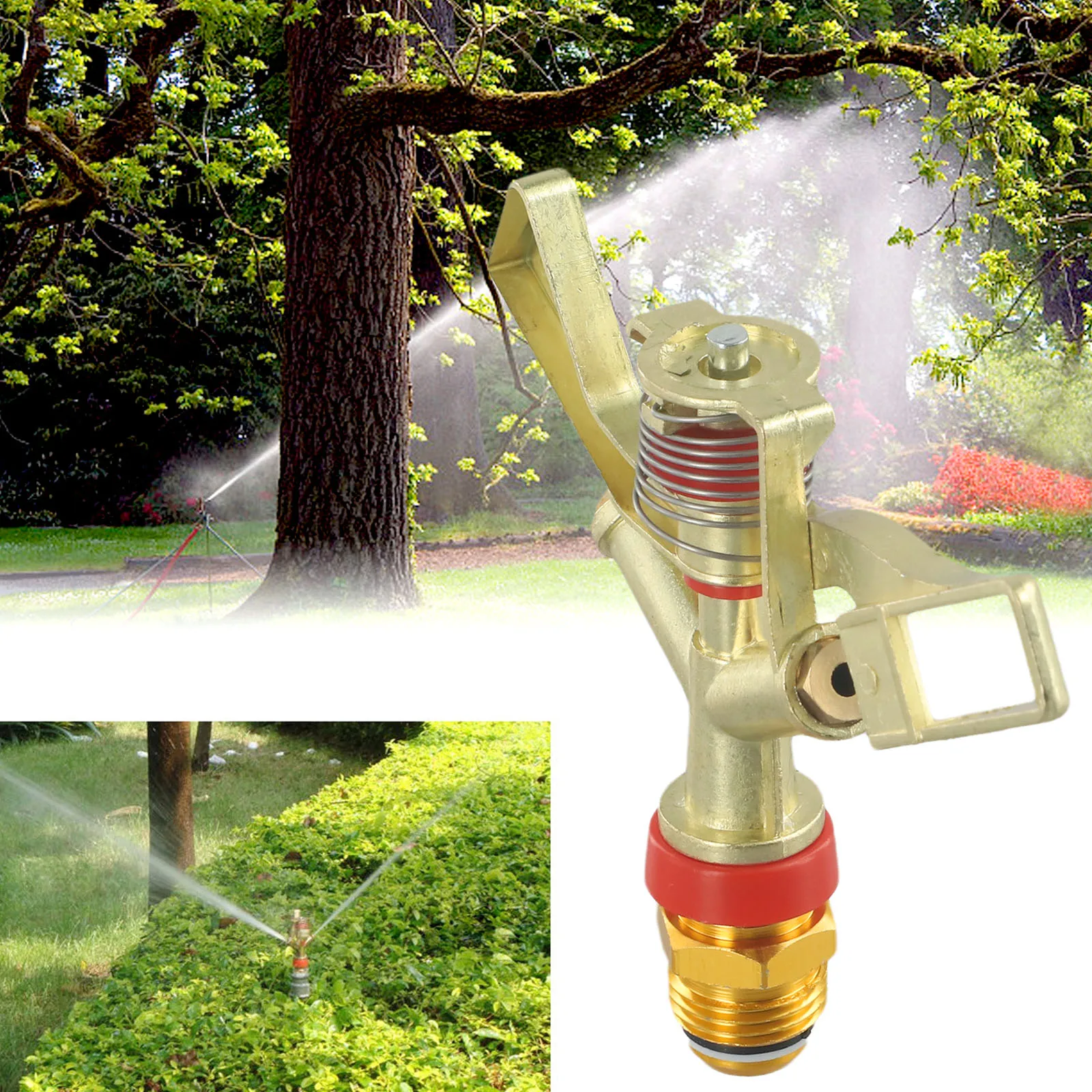 1/2 Inch 360 Degree Rotation Lawn Watering Sprinklers Male Metal Pulsating Farm Sprinklers for Garden Irrigation Agriculture