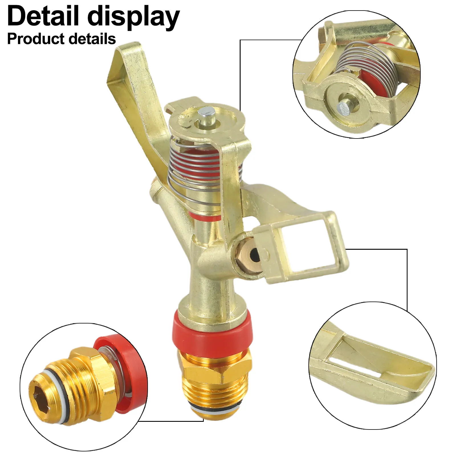 1/2 Inch 360 Degree Rotation Lawn Watering Sprinklers Male Metal Pulsating Farm Sprinklers for Garden Irrigation Agriculture
