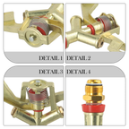 1/2 Inch 360 Degree Rotation Lawn Watering Sprinklers Male Metal Pulsating Farm Sprinklers for Garden Irrigation Agriculture