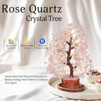 Rose Quartz Tree | Crystal Gem Tree | Meditation Crystals | Boho Home Decor | Boho Room Decor | Birthday Gifts for Wife | Friendship Gifts for Women | 10 Inch