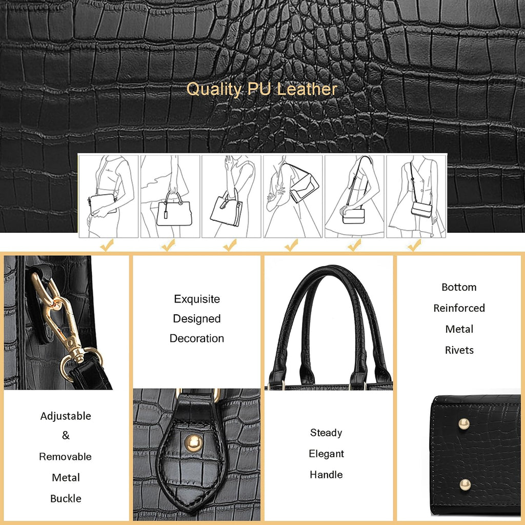 Crossbody Purses and Handbags for Women PU Leather Tote Top Handle Satchel Shoulder Bags