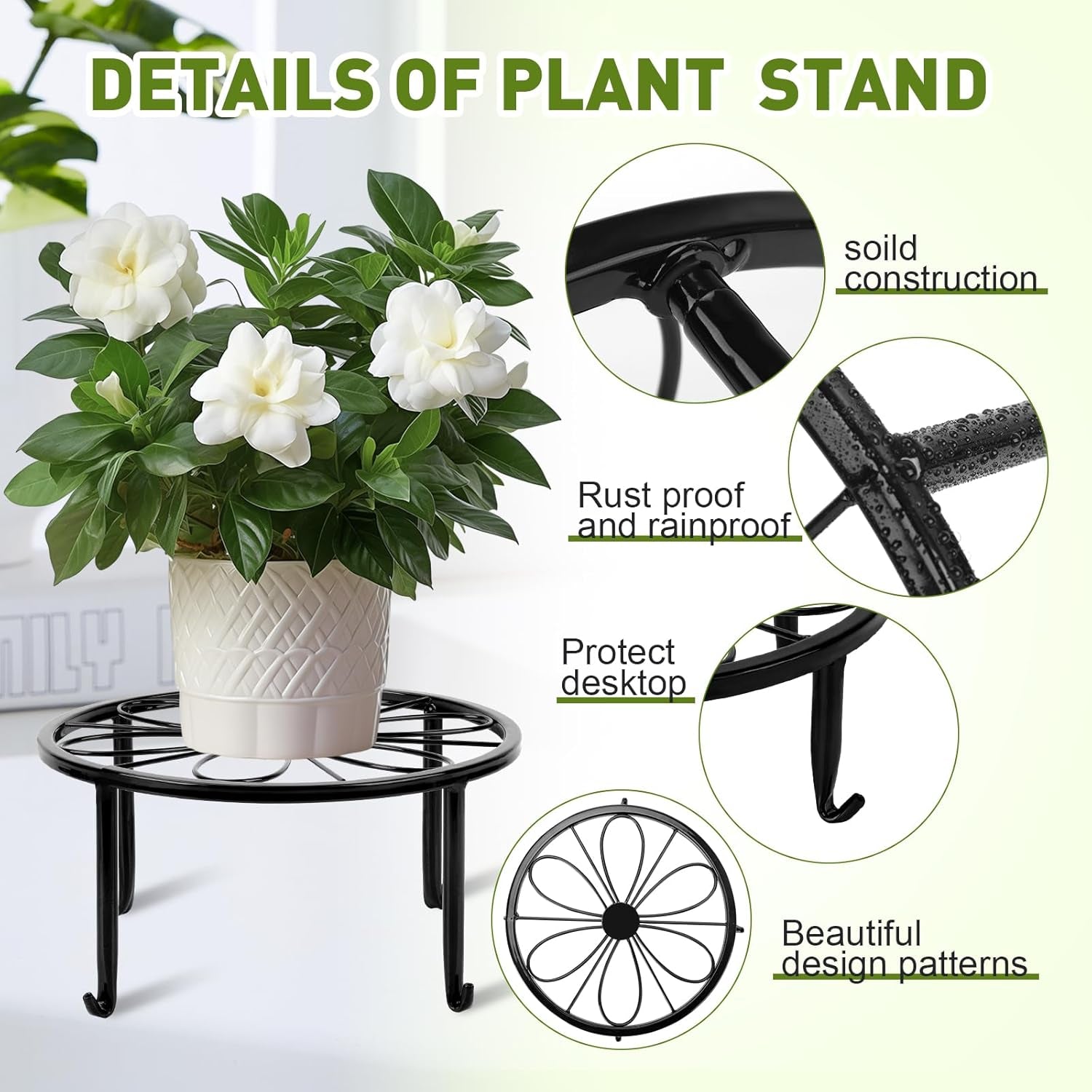 10 Pack Plant Stand, Metal Plant Stands for Outdoor Indoor Plants, Heavy Duty Plant Stands for Multiple Plant, Anti-Rust Iron Plant Pot Shelffor Planter, Potted Plant Holder for Garden Home