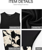Summer Dresses for Women Wedding Guest | Boho Floral Print, Sleeveless, Crewneck, Ruffle Midi Dress for Cocktail, Graduation, Homecoming, Party, Casual Fall 2026
