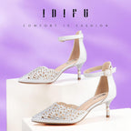 Women'S IN2 Candice Wedding Rhinestones Sequins Low Kitten Heels Pumps Dress Evening Shoes for Women Bridal Bride