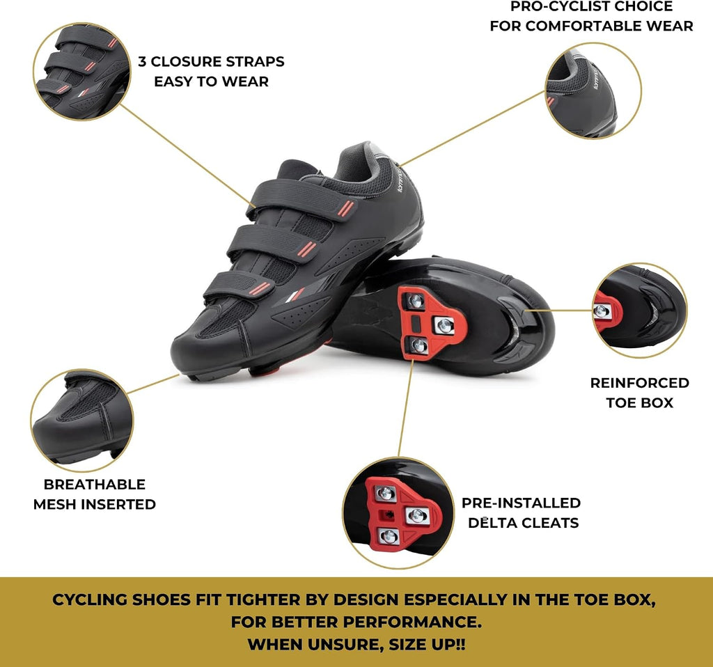 Strada Mens Peloton Cycling Shoes—Ready-To-Ride with Peloton Delta Cleats for Indoor Bikes & Cycles—Explore Vareity Cycling Shoes & Bike Accessories.